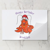 クリスマスのハットロブスターを着た可愛い幸せアニメ ペーパーパッド (折り畳み)