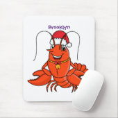 クリスマスのハットロブスターを着た可愛い幸せアニメ マウスパッド (マウス)