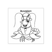 クリスマスのハットロブスターを着た可愛い幸せアニメ ラバースタンプ (インプリント)