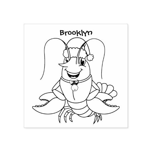 クリスマスのハットロブスターを着た可愛い幸せアニメ ラバースタンプ (インプリント)