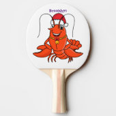 クリスマスのハットロブスターを着た可愛い幸せアニメ 卓球ラケット (裏面)