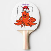 クリスマスのハットロブスターを着た可愛い幸せアニメ 卓球ラケット (正面)