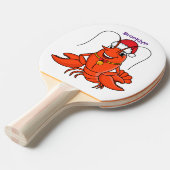 クリスマスのハットロブスターを着た可愛い幸せアニメ 卓球ラケット (正面アングル)