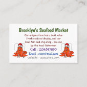 クリスマスのハットロブスターを着た可愛い幸せアニメ 名刺 (正面)