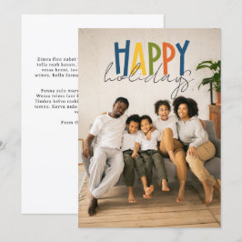 クリスマスのハッピーホリデー 写真入りギフト シーズンカード