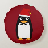 クリスマスのハヌカーのユダヤ人のペンギンYamulke ラウンドクッション (裏面)