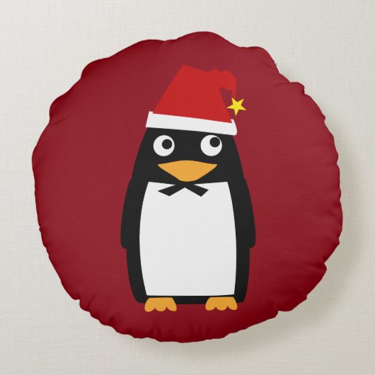 クリスマスのハヌカーのユダヤ人のペンギンYamulke ラウンドクッション (裏面)