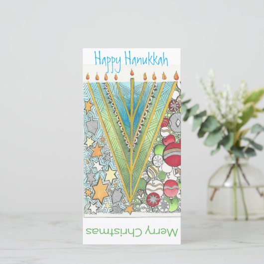 クリスマスのハヌカーの挨拶状 シーズンカード (スタンド正面)