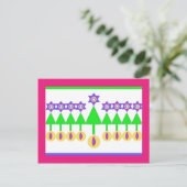 クリスマスのハヌカーの逆さまの郵便はがき シーズンポストカード (スタンド正面)