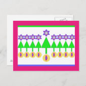 クリスマスのハヌカーの逆さまの郵便はがき シーズンポストカード (正面/裏面)