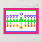 クリスマスのハヌカーの逆さまの郵便はがき シーズンポストカード (正面)