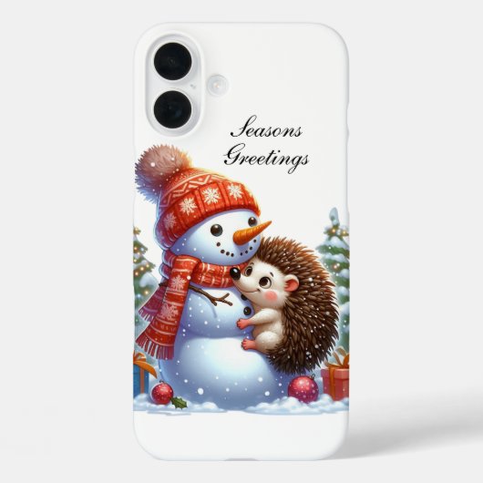 クリスマスのハリネズミのカスタマイズグッズ Case-Mate iPhoneケース (裏面)