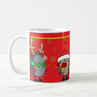 クリスマスのハリネズミ コーヒーマグカップ