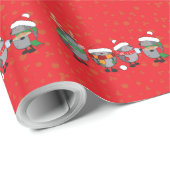 クリスマスのハリネズミ ラッピングペーパー (ロールコーナー)