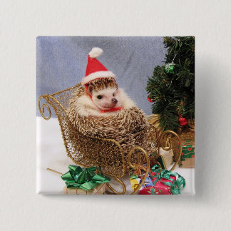クリスマスのハリネズミPin 缶バッジ