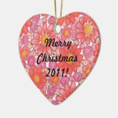 クリスマスのハートのオーナメント セラミックオーナメント (左)