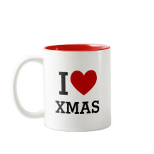 クリスマスのハート 二色 コーヒーマグ