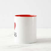 クリスマスのハート 二色 コーヒーマグ ツートーンマグカップ (中央)