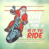 クリスマスのバイクのサンタクロースの面白いXmas ウィンドウサイン (シート3)