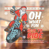 クリスマスのバイクのサンタクロースの面白いXmas ウィンドウサイン (シート2)