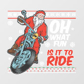 クリスマスのバイクのサンタクロースの面白いXmas ウィンドウサイン (シート)