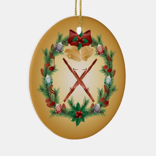 クリスマスのバスーンのオーナメント音楽ギフト セラミックオーナメント (右)