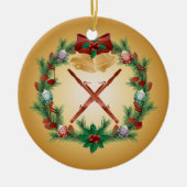 クリスマスのバスーンのオーナメント音楽ギフト セラミックオーナメント (正面)