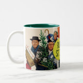 クリスマスのバス停 ツートーンマグカップ (左)