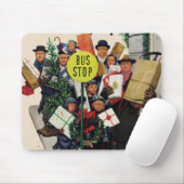 クリスマスのバス停 マウスパッド (マウス)