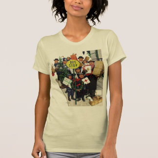 クリスマスのバス停 Tシャツ