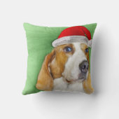 クリスマスのバセットハウンドの枕 クッション (裏面)