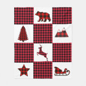 クリスマスのバッファローの格子縞毛布 フリースブランケット (正面)