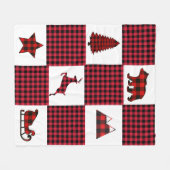 クリスマスのバッファローの格子縞毛布 フリースブランケット (正面(横))