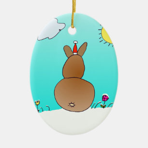 クリスマスのバニーのオーナメント セラミックオーナメント