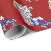 クリスマスのバニーの包装紙 ラッピングペーパー (ロールコーナー)