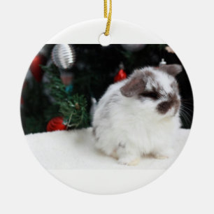 クリスマスのバニー セラミックオーナメント
