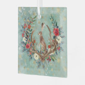 クリスマスのバニー〔雄ジカの〕枝角 ガラスオーナメント (正面左)