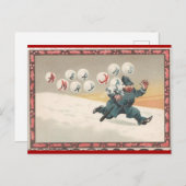 クリスマスのバブルが警官を追いかける ポストカード (正面/裏面)