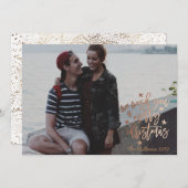 クリスマスのバラのホイル写真 シーズンカード (正面/裏面)