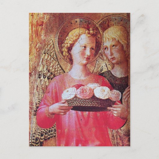 クリスマスのバラ天使 シーズンポストカード (正面)