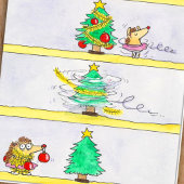 クリスマスのバレエコミックの挨拶 カード