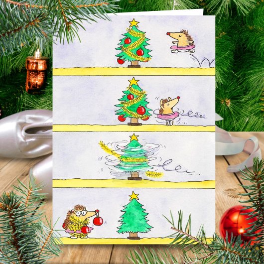クリスマスのバレエコミックの挨拶 カード