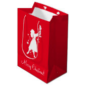 クリスマスのバレリーナそしてくるみ割り ミディアムペーパーバッグ (正面アングル)