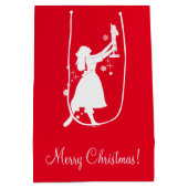 クリスマスのバレリーナそしてくるみ割り ミディアムペーパーバッグ (裏面)