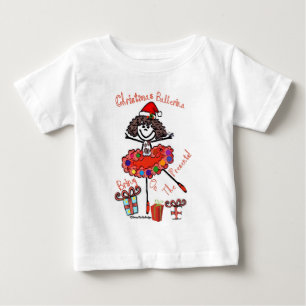 クリスマスのバレリーナ-プレゼントに持って来て下さい! ベビーTシャツ
