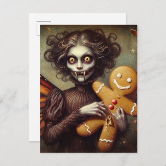 クリスマスのバンパイアとジンジャーパン ポストカード (正面/裏面)