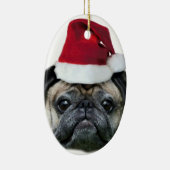 クリスマスのパグのオーナメント セラミックオーナメント (右)