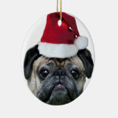 クリスマスのパグのオーナメント セラミックオーナメント (右)