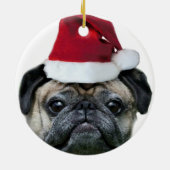 クリスマスのパグのオーナメント セラミックオーナメント (裏面)
