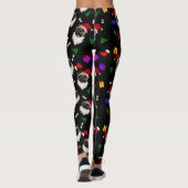 クリスマスのパグのサンタの帽子のストッキングおよびギフト レギンス (裏面)